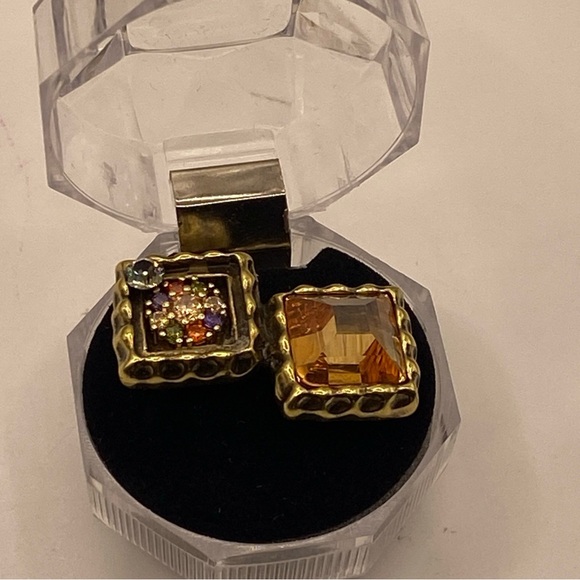 Carolina Herrera Luxury Vintage Dual Stone Ring from the 80s Gold Plated B/6.5” - Picture 2 of 13